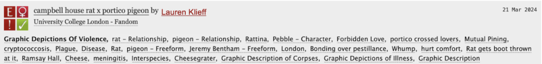 Campbell House Rat x Portico Pigeon