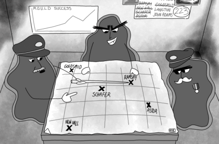 UCL is losing the war on mould... Graphic by Kotryna Taujanskaite